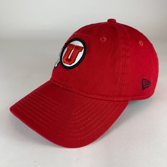 Utah Utes NCAA Red New Era 9Twenty Relaxed Fit Strapback Adjustable Hat - Picture 1 of 5